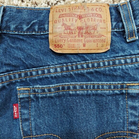 Vintage Levis 550 Jeans Womens 16 Short Blue Denim Relaxed Fit Tapered Leg Dark - Picture 5 of 8